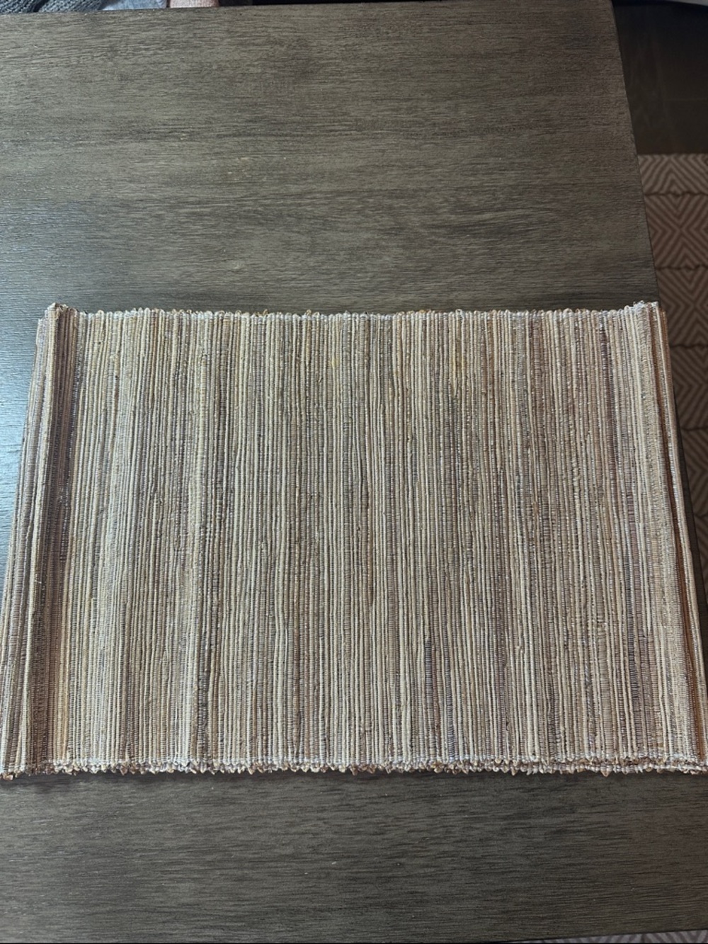 Cost Plus World Market Woven Silver Shimmer Place mats 13" X 19" Set of 6